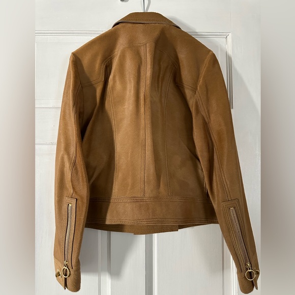 Coach Hair Calf Jacket size 8 Camel color - Picture 2 of 7
